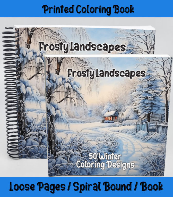 frosty landscapes coloring book by happy colorist