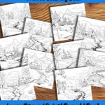 frosty landscapes coloring book by happy colorist