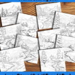 frosty landscapes coloring book by happy colorist