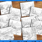 frosty landscapes coloring book by happy colorist