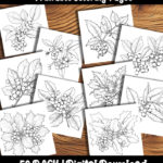 christmas holly coloring pages by happy colorist