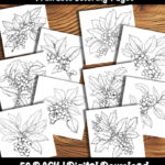 christmas holly coloring pages by happy colorist