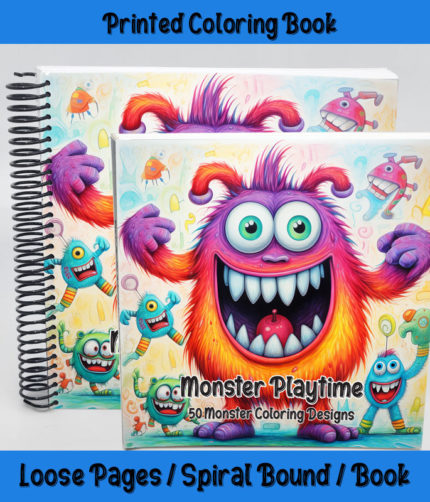 monster playtime coloring book by happy colorist