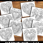 hearts coloring pages by happy colorist