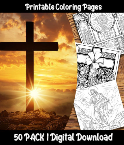 christian easter coloring pages by Happy Colorist