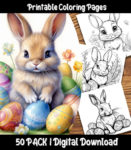 Easter Bunny Coloring Pages by Happy Colorist