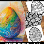 Easter eggs coloring pages by happy colorist