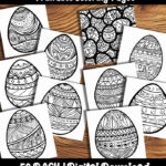 Easter eggs coloring pages by happy colorist