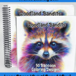 woodland bandits raccoon coloring book by happy colorist