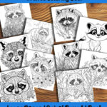 woodland bandits raccoon coloring book by happy colorist