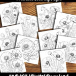 Remembrance Day Poppies coloring pages by Happy Colorist