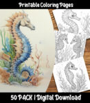 Printable Seahorse Coloring Sheets by Happy Colorist