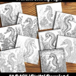 Printable Seahorse Coloring Sheets by Happy Colorist