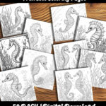 Printable Seahorse Coloring Sheets by Happy Colorist