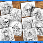 Haunted Halloween coloring book by happy colorist